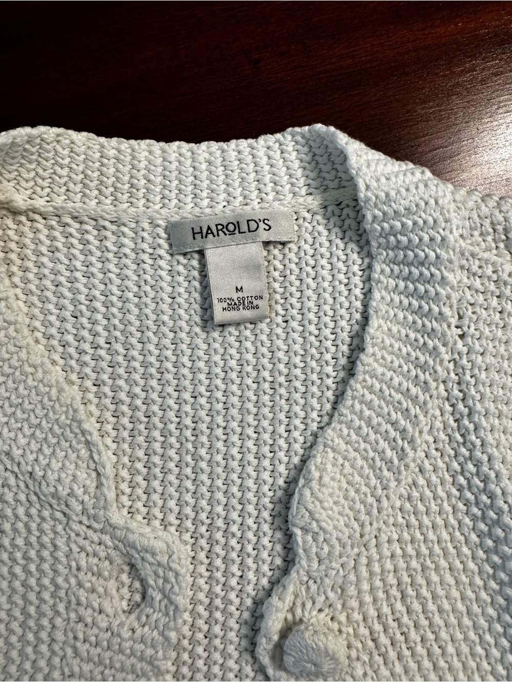 Harold’s vintage – Cropped Knit Button-Front Cardigan in White size M - Picture 7 of 8